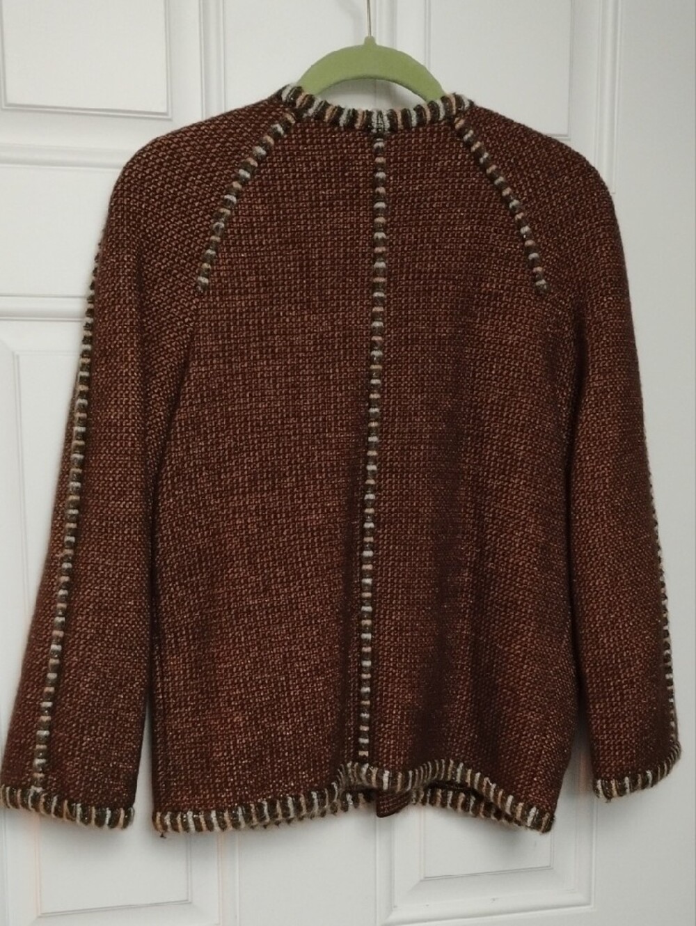 Missoni Brown Tweed Knit Cardigan with Multicolor Trim - Picture 2 of 8